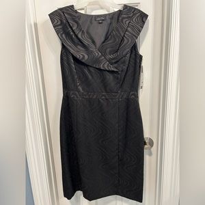 Tahari black Lenni cocktail dress 8 textured new Arthur S Levine